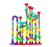 5 Marble Track Blocks, 142 Pieces Marble Genius Glow Marble Run, Mesh Storage Bag, Marble Maze Game, Great Creative Stem Toy for Girls and Boys Ages 4+ Bonsem