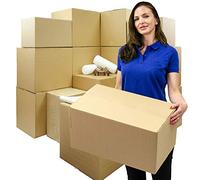 5 Medium Strong Cardboard Moving Storage House Removal Boxes Double Walled 457x305x305mm, 1 Roll of Bubble Wrap 500mm x 10m, Strong Packing Tape, FREE NEXT WORKING DAY DELIVERY