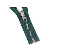 #5 Metal Nylon Coil Zippers,2Pcs Metal Rotary Slider Open End Sewing Zippers for Down Jacket Double Side Zip Head DIY Garment Sewing Accessories(Color : Dark Green, Size : 120cm)