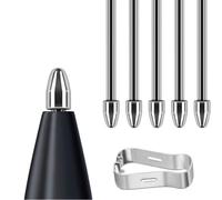 5 Metal Tips for Galaxy Tab S7 | S7+ | S7 FE | S8 | S8 Ultra | S9 | S9 Ultra | S9+ | S9 FE Stylus Pen - Durable Titanium Alloy Metal Replacement Pen Nibs, with 4096 Pressure Sensitivity (5PCS/Metal)