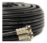 (5 Meter, Black) Viewi Twin Satellite Shotgun Cable Extension Kit with Fitted F Connectors for Sky HD Q and Freesat