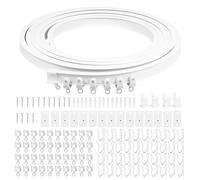 5 Meter Flexible Ceiling Window Guide Rail Curved Rail Curtain Track Flexible U Shaped Slide Guide Runner Top Mounted PVC Wrapped Soft Steel Room Partition and Shower Curtain Track.