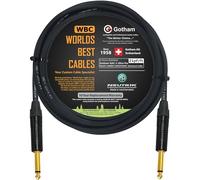 5 Meter - Gotham GAC-1 Ultra Pro - Premium, Low-Capacitance (21 pf/Ft) Guitar Bass Instrument Cable - with Straight to Straight 6.35mm Neutrik Gold Plated TS Connectors