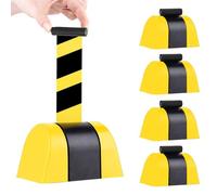 5 Meter Queue Barrier Belt - Yellow | Retractable Belt Barrier with Plastic Wall Mount | Rope Barrier with Retractable Nylon Belt | Crowd Control Barrier Tape for Door Entrances, Events (5 Pcs Set)