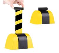 5 Meter Queue Barrier Belt - Yellow | Retractable Belt Barrier with Plastic Wall Mount | Rope Barrier with Retractable Nylon Belt | Crowd Control Barrier Tape for Door Entrances, Events (2 Pcs Set)