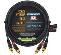 5 Meter RCA Cable Pair - Canare L-4E6S Star-Quad Balanced Audio Interconnect Cable with Amphenol ACPL Black Chrome Body, Gold Plated RCA Connectors - Directional