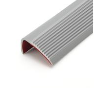 5 Meter Stair Anti Slip Nosing, Self-Adhesive Vinyl Edging Strip, Flexible PVC Rubber Treads Edge Trim (5m x 25mm, Grey)
