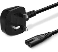 5 meter UK TV Power Cable Plug with 10A Fuse, Figure 8 power lead for tv power cable, Kettle Lead/Power Cord, 2 Pin Mains Power Lead to UK 3-Pin Plug compatible with TV/Printer & More (5M)