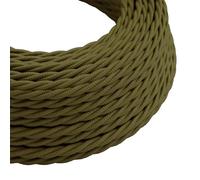 5 Meter Vintage 3 Core Twisted Electric Cable Fabric Covered Wire Italian Braided 0.75 mm Electrical Cable Flexible Wire for Lighting Other Appliances (Army Green)