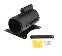 5 Meter Wall Mounted Retractable Barrier Tape People Guidance System - Stainless Steel Housing, 5m Polyester Belt for Crowd Control and Queue Management- Black