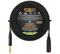 5 Meter - WBC-PRO-QUAD Ultra-Silent, Ultra-Flexible, Balanced Star-Quad Headphone Extension Cable with ¼” (6.35mm) Neutrik Male TRS Plug to Locking Female TRS Jack & Black Tweed Jacket