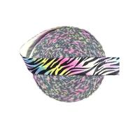 5 Meters 15mm Lace Leopard Animal Print Folded Elastic Band, Spandex Headband Sewing Trim,C-03,15mm