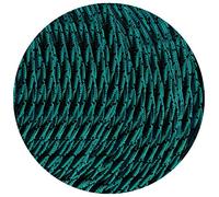5 Meters / 16.4FT Teal Black Braided Cable, LEDSone 3 Core Electrical Cable, Vintage Braided Flex Twisted Fabric Electrical Wire for DIY Lamps Industrial Pendant Lights Lighting Appliances
