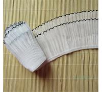 5 Meters 2-layer Ruffle Elastic Pleated Lace Edge Trim Ribbon 8 cm Width Vintage Style White Black Edging Trimmings Fabric Embroidered Applique Sewing Craft Wedding Bridal Dress Clothes Embroidery DIY