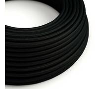 5 Meters, 3 Core Round Italian Vintage Coloured 0.75mm Braided Fabric Flexible Electrical Cable hight quality UK Lighting Wire Cable_ Lamp cord for Pendant lights (Black)