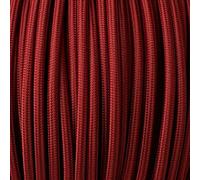 5 Meters, 3 Core Round Italian Vintage Coloured 0.75mm Braided Fabric Flexible Electrical Cable hight quality UK Lighting Wire Cable_ Lamp cord for Pendant lights (Burgundy)