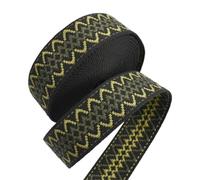 5 Meters 38mm Embroidered Double-Faced Geometric Jacquard Webbing Strap Polyester Nylon for Shoulder Bags Belts Slings Luggage Decorative Sewing Accessories(Style-05)