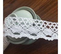 5 Meters 4cm Lace Ribbon Cotton Fabric Crochet Lace Trim Edging Trimmings Fabric Cotton Lace Edge Trim Ribbon Cotton Lace Tape Embroidered Applique for Sewing Crafting Wedding Cards DIY (White)