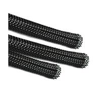 5 Meters, 6mm Braided SLEEVING - Expandable Black Braided Flexible Cable SLEEVING - Polyester