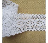 5 Meters Cotton Crochet Lace Trim Ribbon White Ivory Cream Vintage Cluny Fabric Edging Sticker for Sewing Cake Gift Wrapping, 7cm/ 2.8inch Wide (White)
