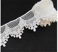 5 Meters Cotton Crochet Venice Floral Lace Edge Trim Ribbon 6 cm Width Vintage Style White Edging Trimmings Fabric Embroidered Applique Sewing Craft Wedding Bridal Dress Embellishment Clothes Hat DIY