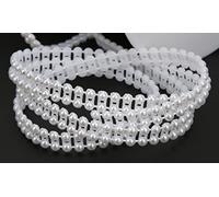 5 Meters Flat Back Faux Pearl Bead Briad Trim String Dress Making, Cake Decoration, Cards (White)