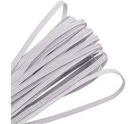 5 Meters Flat Elastic Band Black & White Sewing Crafts DIY Stretch (3mm, 6mm, 8mm, 12mm, 19mm) (White 3mm)