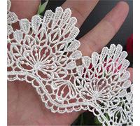 5 Meters Floral Tree Leaves Venice Wave Lace Edge Trim Ribbon 7 cm Width Vintage Style Off White Edging Trimmings Fabric Embroidered Applique Sewing Craft Wedding Bridal Dress Embellishment DIY Party