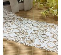 5 Meters Flower Net Lace Edge Trim Ribbon 65mm Width White Black Trimming Fabric Embroidered Applique Sewing Craft Wedding Bridal Dress Embellishment Clothes DIY Home Hat Card Party Decoration(White)
