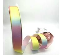 5 Meters Grosgrain Ribbon Rainbow Multicolor Ribbons for Hair Bows Wrapping Wedding Decoration Sewing Fabric DIY Crafts-Yellow-25mm-5 Meters