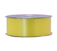 5 Meters of Poly Ribbon 2" Wide, Weddings, Crafts, Cakes, Florist (Carefully Folded) (Yellow)