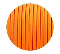 5 Metre Orange Vintage 3 Core Round Italian Braided Fabric Electrical Cable 0.75mm Flexible Copper Wire PVC Insulated 300V 8A, 7mm Outer Diameter, Indoor DIY Lighting Flex Cord Wiring Project