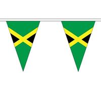 5 Metres 12 (12" x 8") Jamaica Jamaican Caribbean Triangle Triangular Flag 100% Polyester Material Bunting Ideal Party Decoration For Street House Pubs Clubs Schools St Davids Day