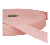 5 Metres Light Pink Cotton Webbing, Heavy Duty 25mm Wide Strong Strap | Thick firm woven tape, Machine washable 30°C, For bag handles, tote bags, belts, dog leads, upholstery, repairs & crafts