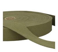 5 Metres Olive Cotton Webbing, Heavy Duty 25mm Wide Strong Strap
