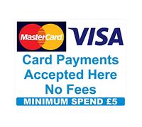 £5 Minimum spend Credit Card Mastercard Visa Payment Stickers x3 Shop Taxi