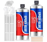 5 Minute Epoxy Glue 100ml - Clear 2 Part Fast Curing Epoxy Adhesive, Universal Strong Bonding Epoxy Repair Glue - Waterproof, Heat-Resistant for Metal, Plastic, Wood, Ceramic, Glass & More