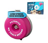5-MinutePetBath Dog Bath Hose Attachment - Shower Head Accessory for Dog Washing - Low Stress Pet Shower - Portable Wash Station for Grooming, Rinse & Cleaning - Attachable Bathing Essential - Pink