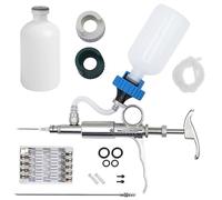 5 ML injection continuous vaccine, Bottle Insertion Continuous Syringe, livestock syringe gun, Animal Injector Gun, Adjustable Continuous Syringe, for Chickens, Ducks, Goose, Pig Bull Sheep