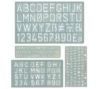 5 mm 10 mm 20 mm & 30 mm Set of 4 UPPER & LOWER CASE ALPHABET STENCIL by Major Brushes