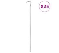 vidaXL Tent Pegs 25 pcs 30 cm dia.5 mm Galvanised Steel, Silver