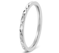 5 MM Titanium Steel Diamond-Cut Pinky Ring for Women 18K Gold Plated Delicate Geometric Jewelry Luxe Gift for Birthday