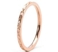 5 MM Titanium Steel Diamond-Cut Pinky Ring for Women 18K Gold Plated Delicate Geometric Jewelry Luxe Gift for Birthday