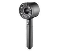 5 Modes Large Flow Shower Head Adjustable Key Stop Bathroom High-Pressure Water-Saving Shower Mixer Nozzle Shower Nozzle Set(Gray)
