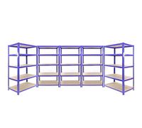 5 Racking Bays Garage Storage Shelves Warehouse Shelving Unit Steel Metal 5 Tier