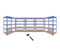 MonsterShop 5 Monster Racking T-Rax Heavy Duty Shelves Industrial Garage Storage Solutions, 280Kg/shelf, 120Cm X 60Cm X 180Cm