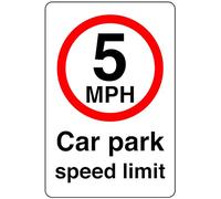 5 mph car park speed limit - 3mm Aluminum Dibond high-visibility and durability for indoor/outdoor usage (400mm x 300mm) Ensures Safety Within 14m Viewing Distance.
