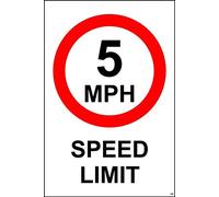 5 MPH Speed Limit Safety Sign - 1.2mm Rigid plastic 400mm x 300mm