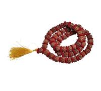 5 Mukhi Rudraksha Kantha Mala - Lab Certified Powerful Shiva Kanthi | 54 Large Beads for Prayer, Meditation & Spiritual Use | Natural Rudraksha Rosary for Men & Women | Hindu Puja Mala