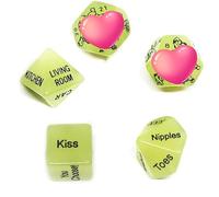 5 Multifunctional Green Fluorescent Plastic Game Dice, Suitable For Night Use, Essential Travel Accessory - D29-Uk